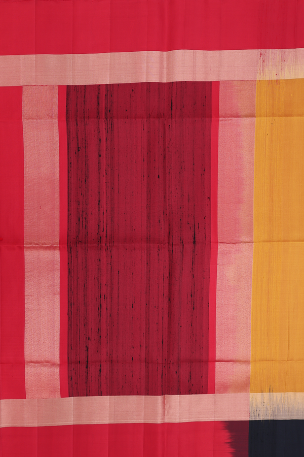 Raw Silk Saree In Honey Orange With Ganga Jamuna Border
