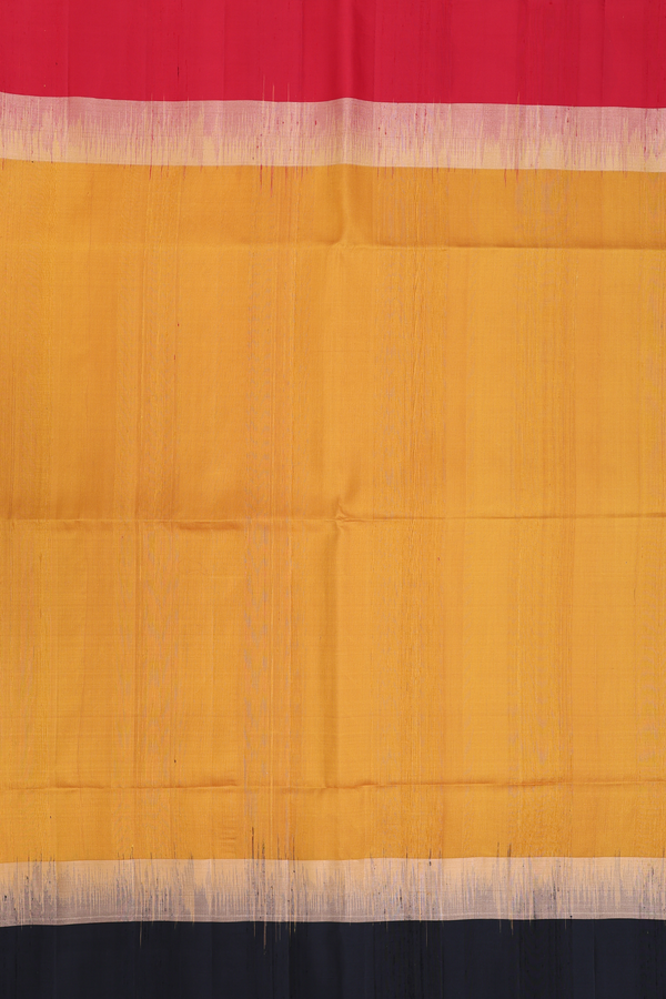 Raw Silk Saree In Honey Orange With Ganga Jamuna Border