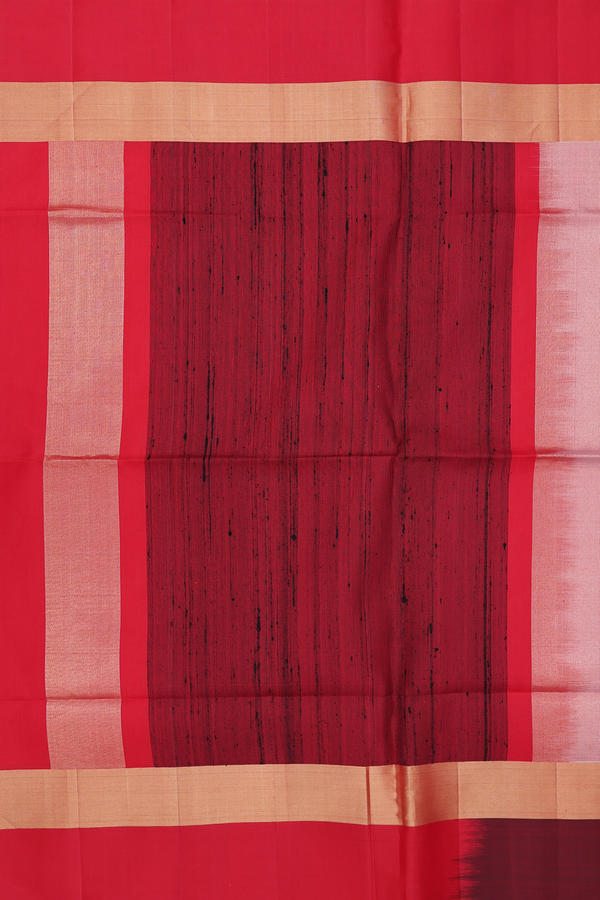 Raw Silk Saree In Plain White With Contrast Border