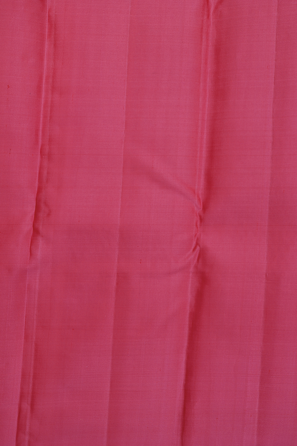 Kanchipuram Silk Saree In Punch Pink With Checks Design