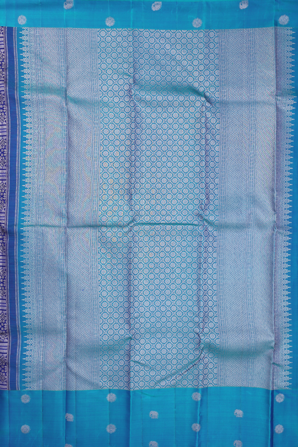 Kanchipuram Silk Saree In Royal Blue With Brocade Design