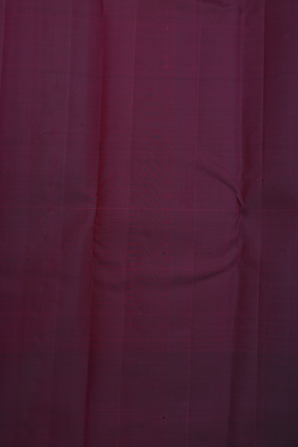 Kanchipuram Silk Saree In Plum Purple With Checks Design