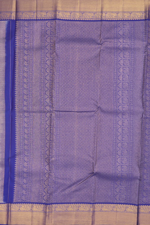 Kanchipuram Silk Saree In Cream Color With Zari Buttas