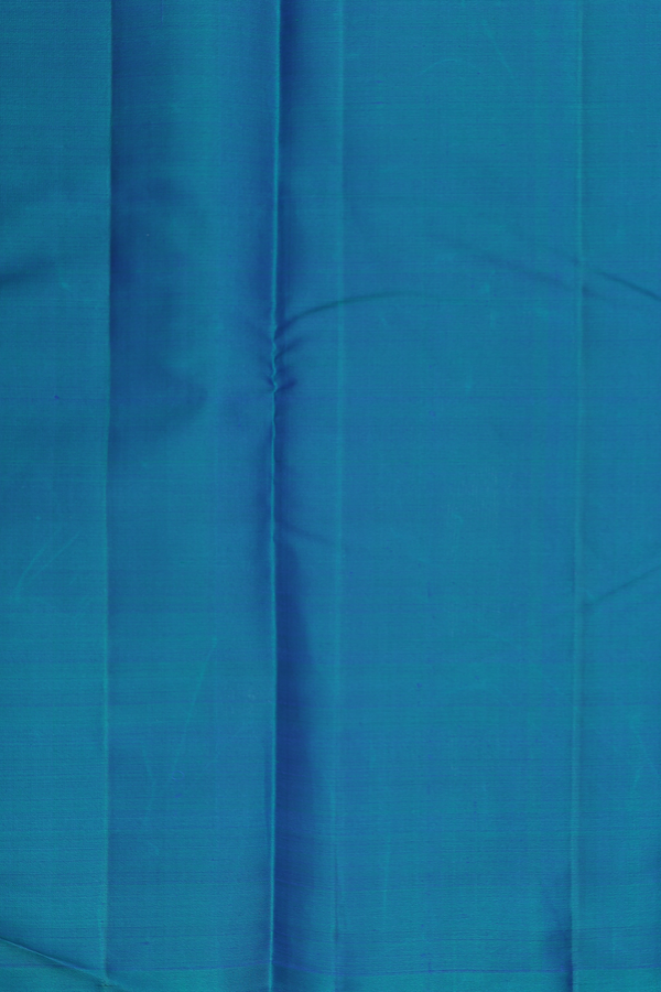 Kanchipuram Silk Saree In Cerulean Blue With Circle Buttas
