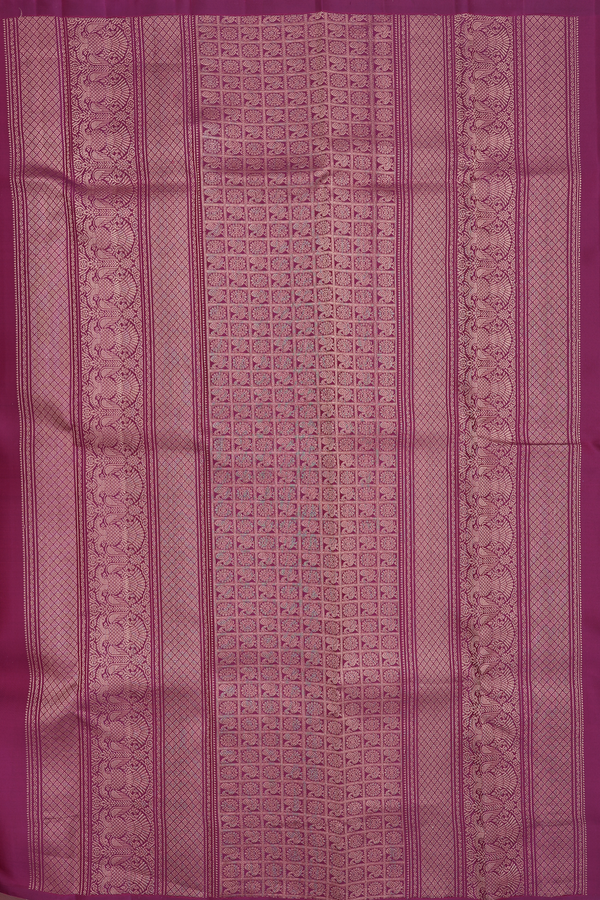 Kanchipuram Silk Saree In Berry Purple With Zari Motifs