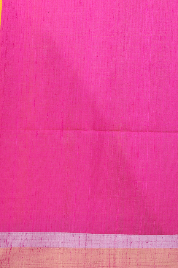 Raw Silk Saree In Honey Yellow With Bavanchi Border