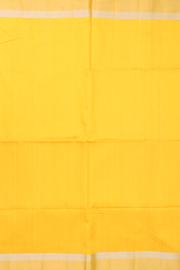 Raw Silk Saree In Honey Yellow With Bavanchi Border