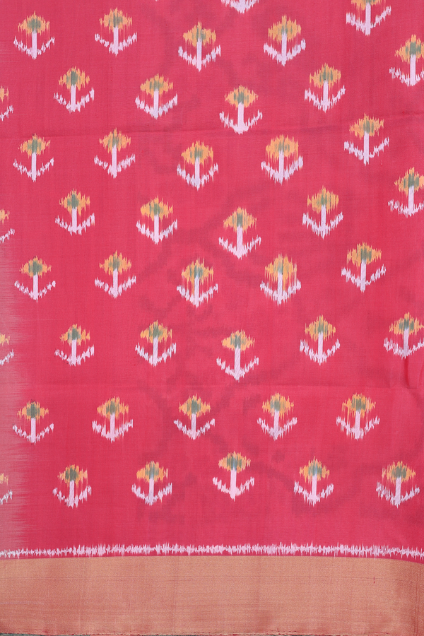 Raw Silk Saree In Forest Green With Bavanchi Border