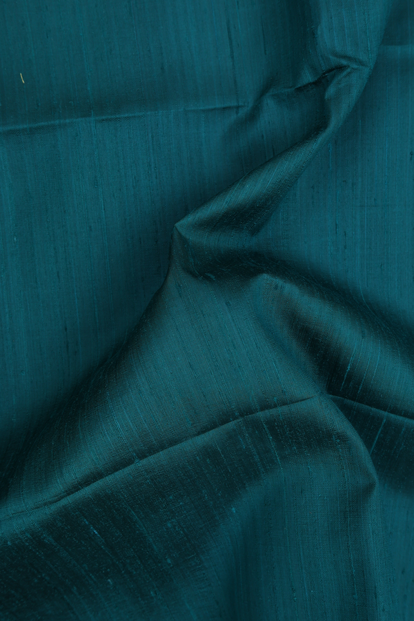 Raw Silk Saree In Forest Green With Bavanchi Border