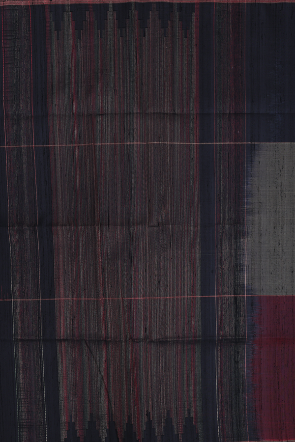 Raw Silk Saree In Tricolor With Temple Pallu