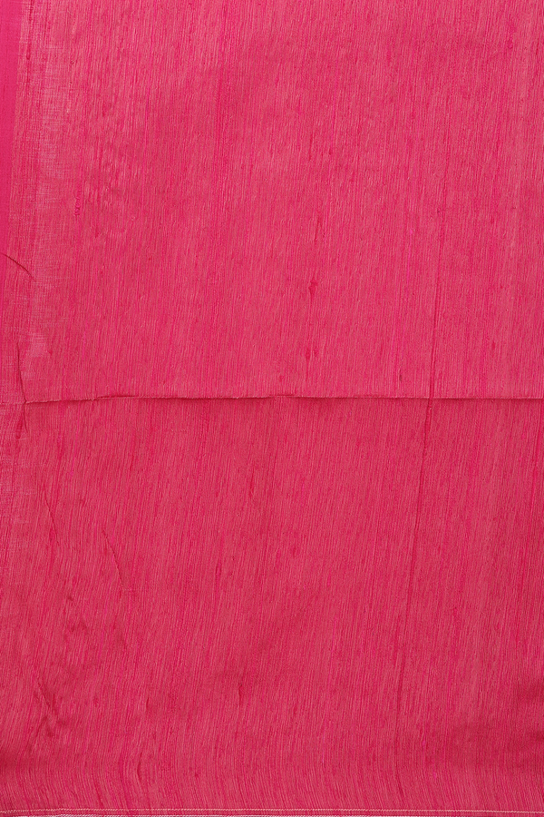Raw Silk Saree In Dark Pink With Zari Pallu