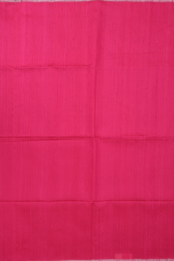 Raw Silk Saree In Dark Pink With Zari Pallu