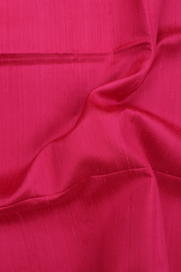 Raw Silk Saree In Dark Pink With Zari Pallu
