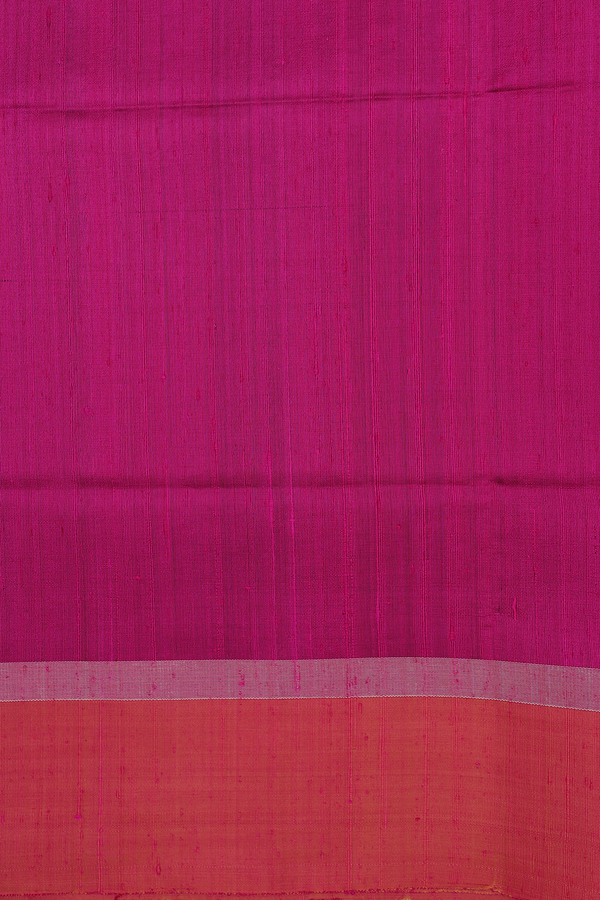 Raw Silk Saree In Berry Purple With Contrast Border
