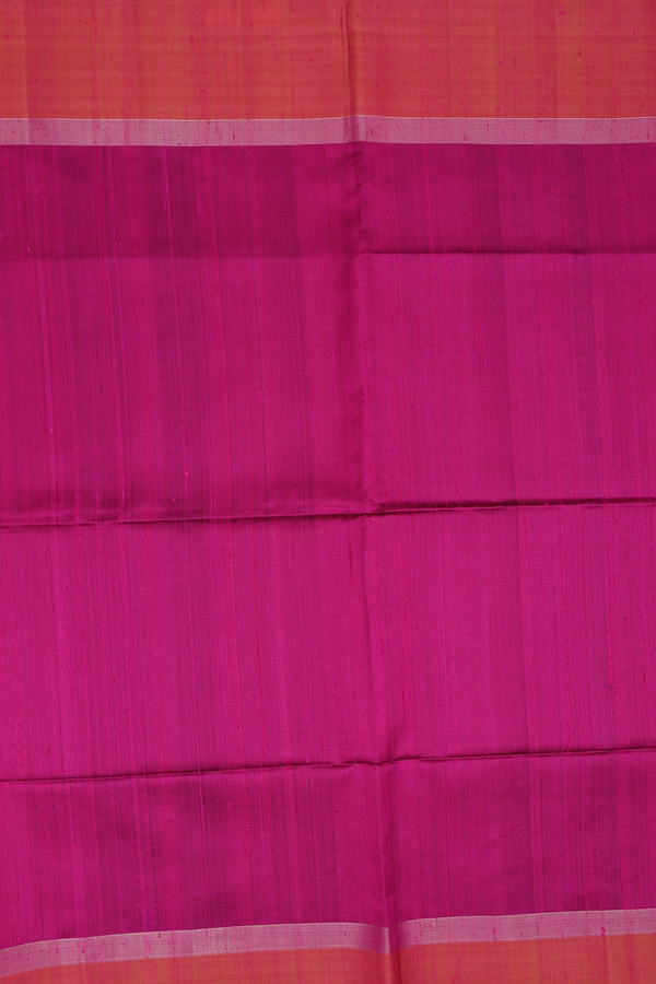 Raw Silk Saree In Berry Purple With Contrast Border