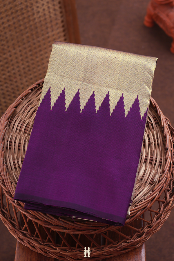 Kanchipuram Silk Saree In Tissue Gold With Temple Border