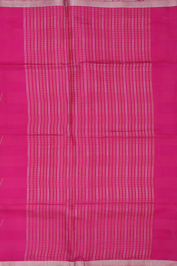 Soft Silk Organza Saree In Magenta With Zari Buttas
