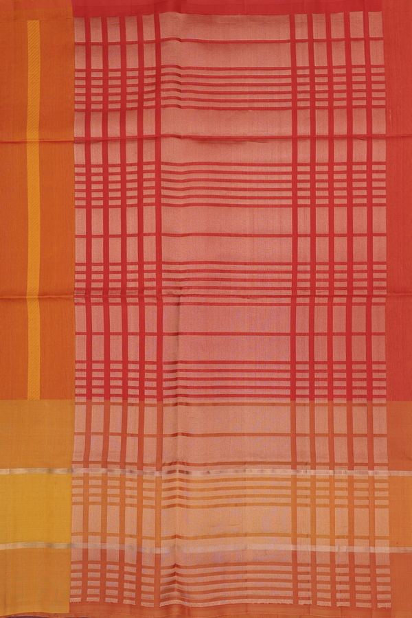 Soft Silk Organza Saree In Shades Of Orange With Stripes Design