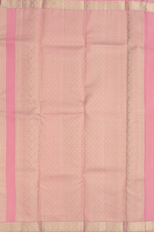 Kanchipuram Silk Saree In Pink With Diamond Buttas