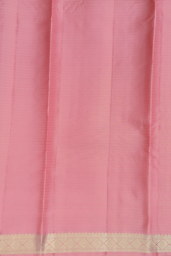 Kanchipuram Silk Saree In Pink With Diamond Buttas