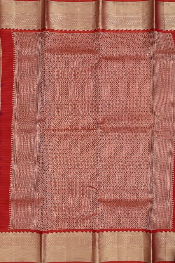 Kanchipuram Silk Saree Plain Burgundy With Contrast Border