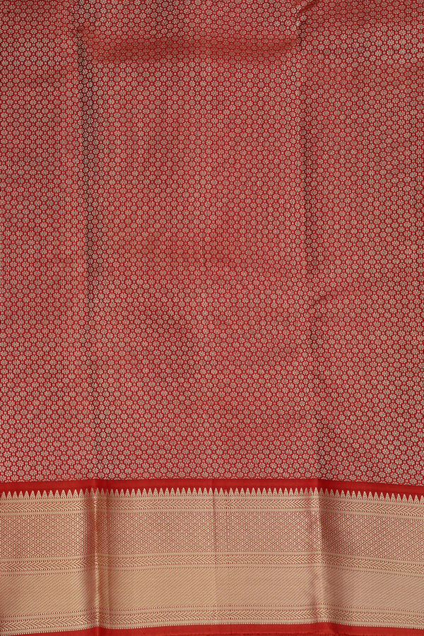 Kanchipuram Silk Saree Plain Burgundy With Contrast Border