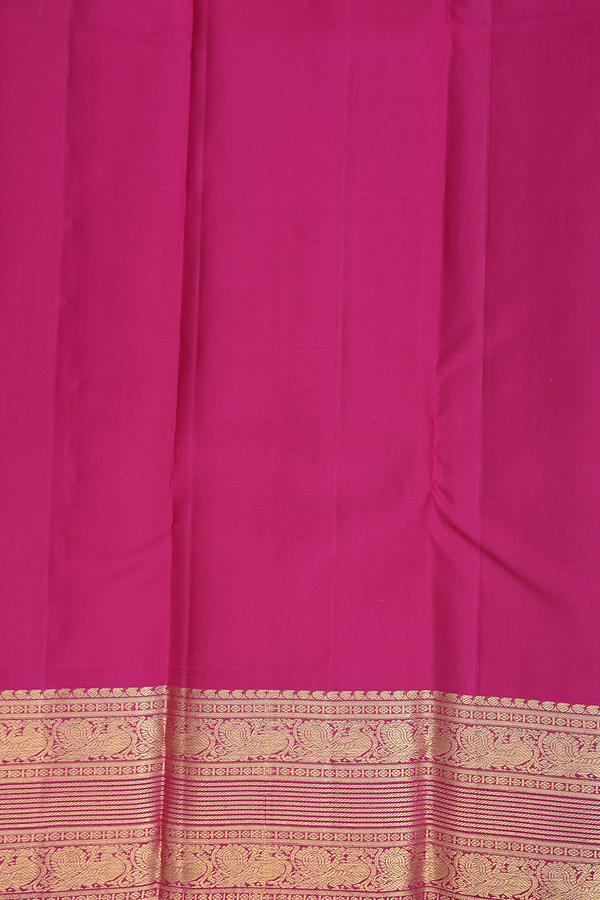 Kanchipuram Silk Saree In Coral Pink With Zari Buttas
