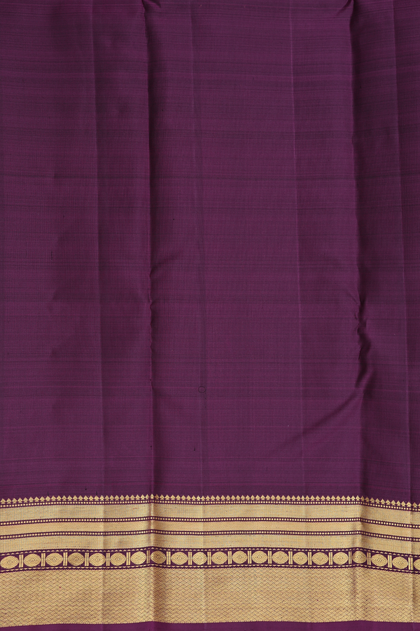 Kanchipuram Silk Saree In Cocoa Brown With Checks Design
