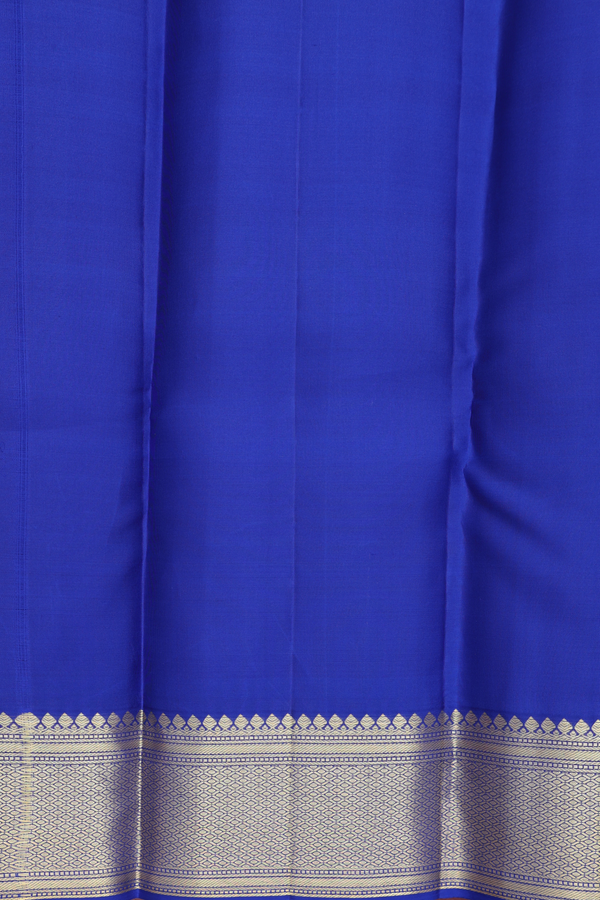 Kanchipuram Silk Saree In Royal Blue With Checks Design