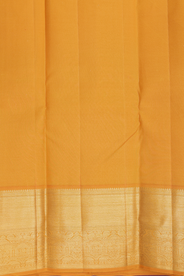 Kanchipuram Silk Saree In Forest Green With Peacock Buttas