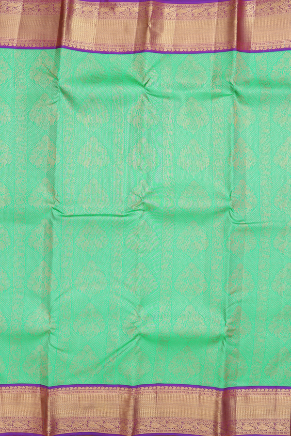 Kanchipuram Silk Saree In Green With Brocade Design