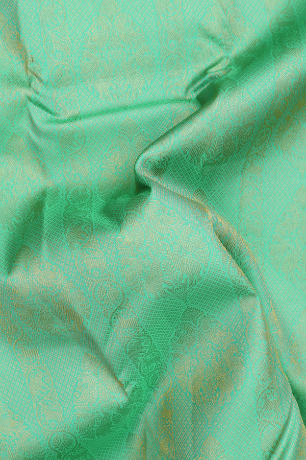 Kanchipuram Silk Saree In Green With Brocade Design