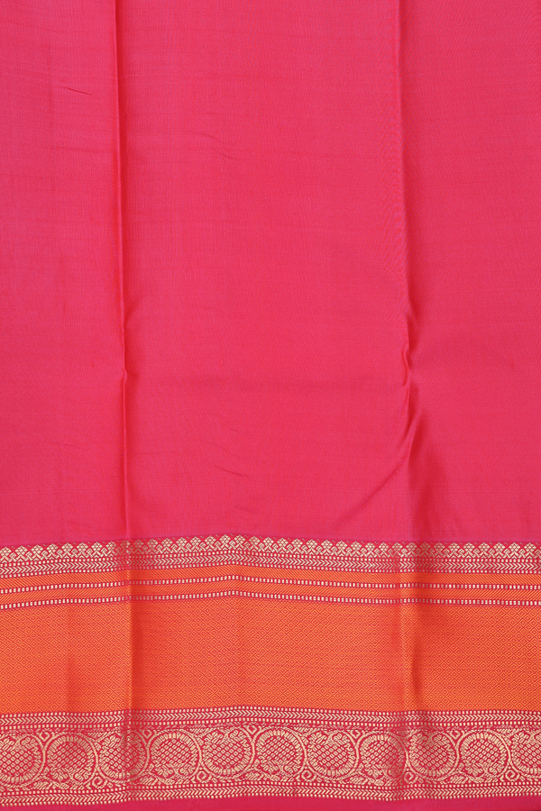 Kanchipuram Silk Saree In Teal Blue With Floral Buttas