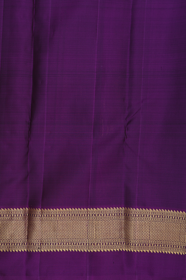 Kanchipuram Silk Saree In Brownish Yellow With Checks Design