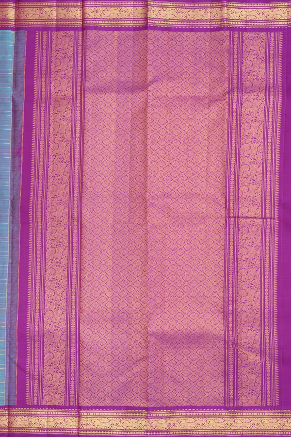 Kanchipuram Silk Saree In Dual Tone With Checks Design