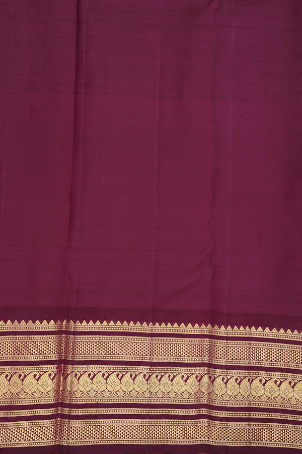 Kanchipuram Silk Saree In Coral Pink Along Checks With Motifs