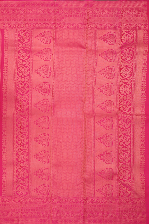 Kanchipuram Silk Saree In Pink With Brocade Design
