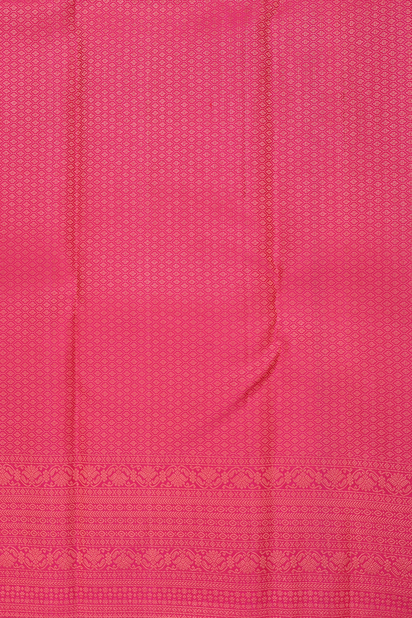Kanchipuram Silk Saree In Pink With Brocade Design