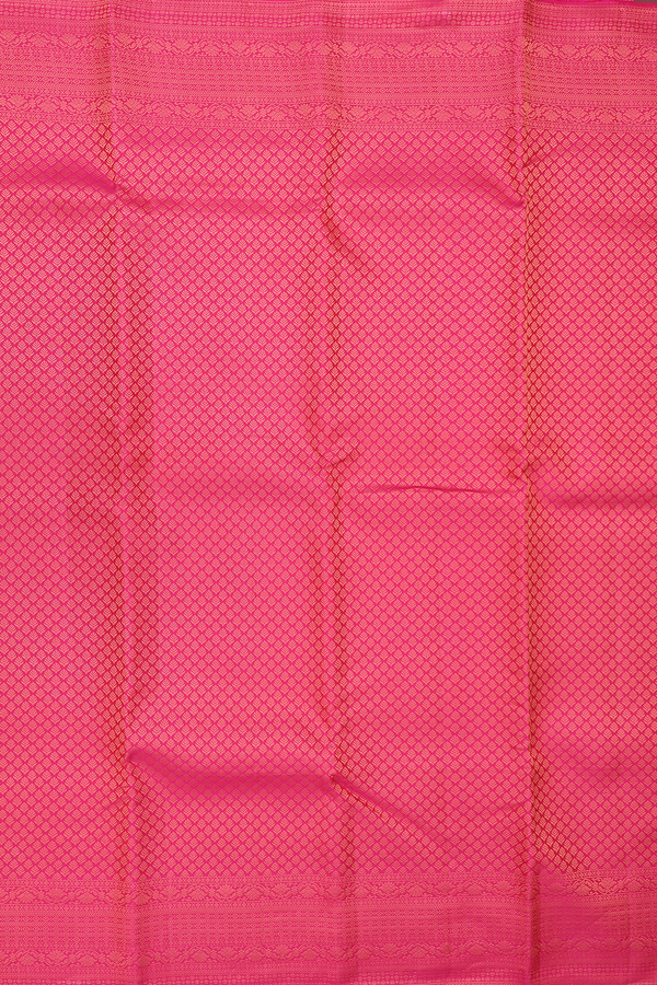 Kanchipuram Silk Saree In Pink With Brocade Design