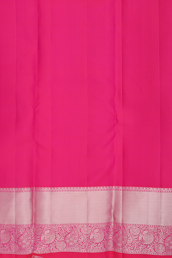 Kanchipuram Silk Saree In Rani Pink With Brocade Design