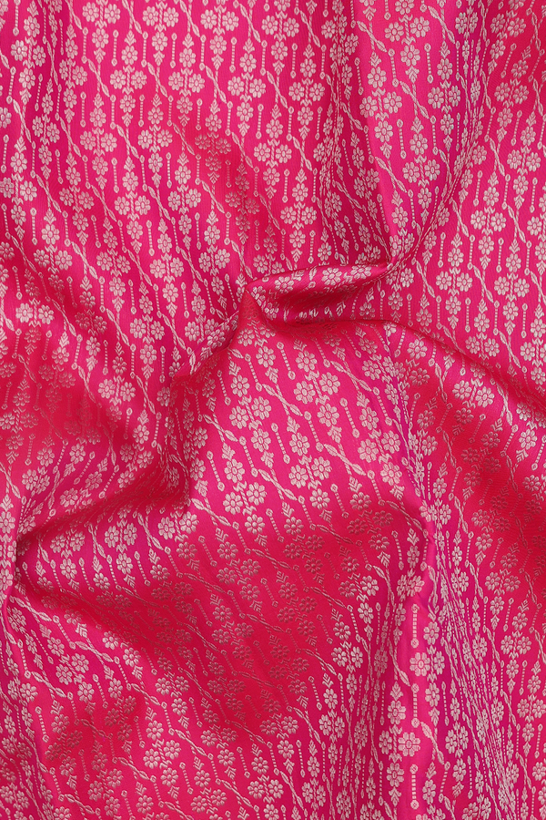 Kanchipuram Silk Saree In Rani Pink With Brocade Design