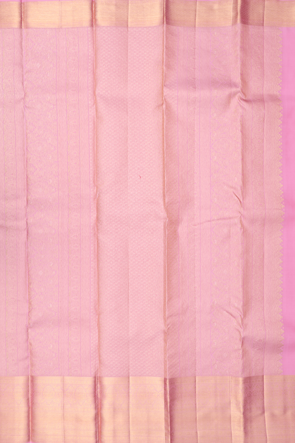 Kanchipuram Silk Saree In Pink With Brocade Design