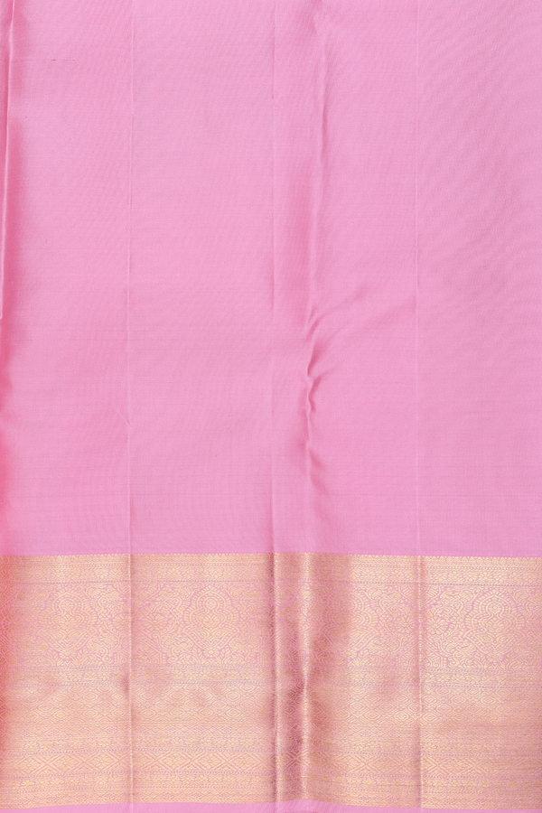 Kanchipuram Silk Saree In Pink With Brocade Design