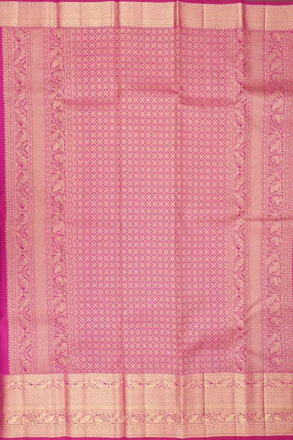 Kanchipuram Silk Saree In Dark Pink With Brocade Design