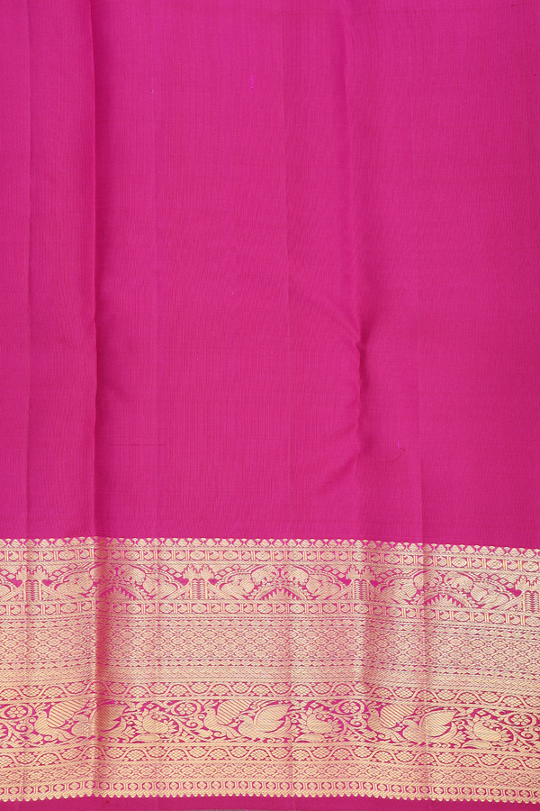 Kanchipuram Silk Saree In Dark Pink With Brocade Design