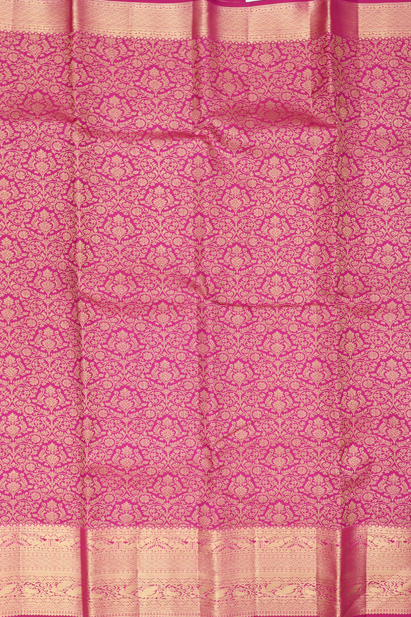 Kanchipuram Silk Saree In Dark Pink With Brocade Design