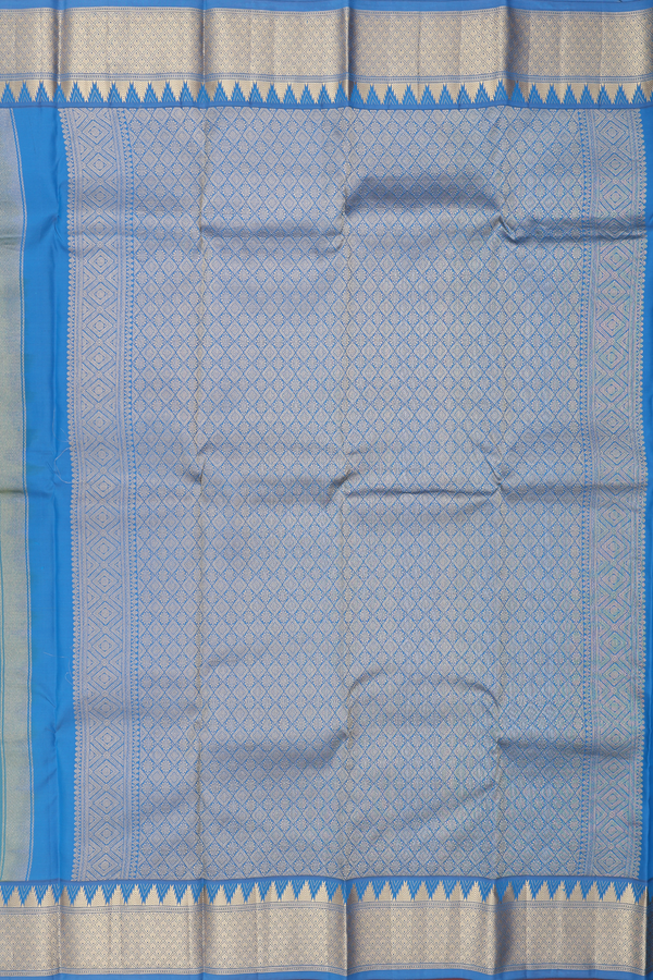 Kanchipuram Silk Saree In Dual Tone With Zari Buttas