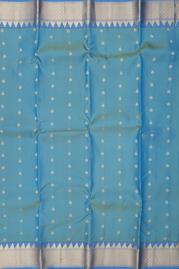 Kanchipuram Silk Saree In Dual Tone With Zari Buttas