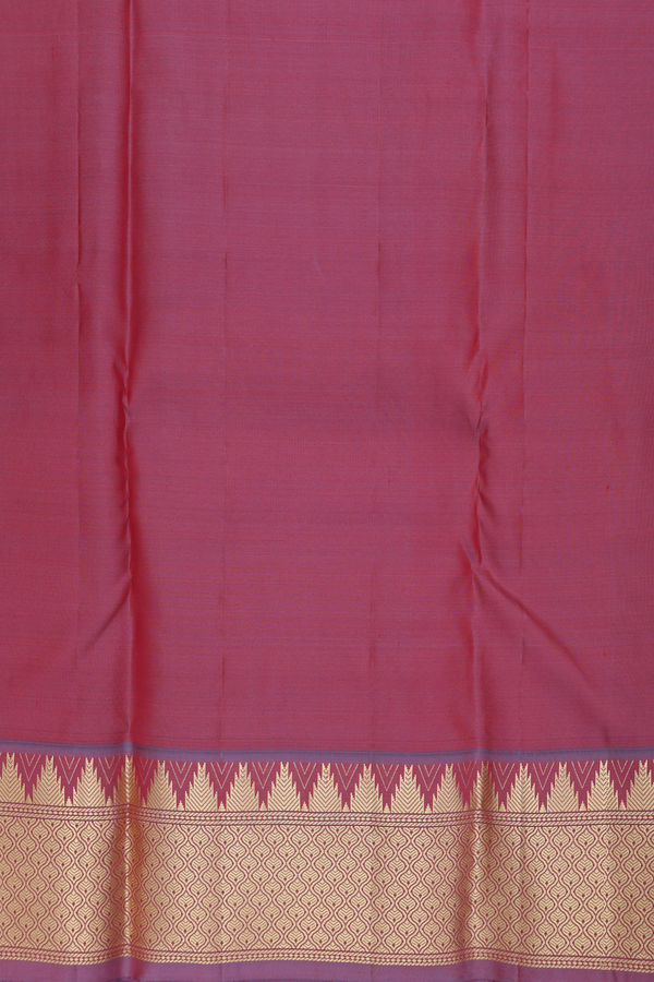 Kanchipuram Silk Saree In Chilli Red With Zari Buttas