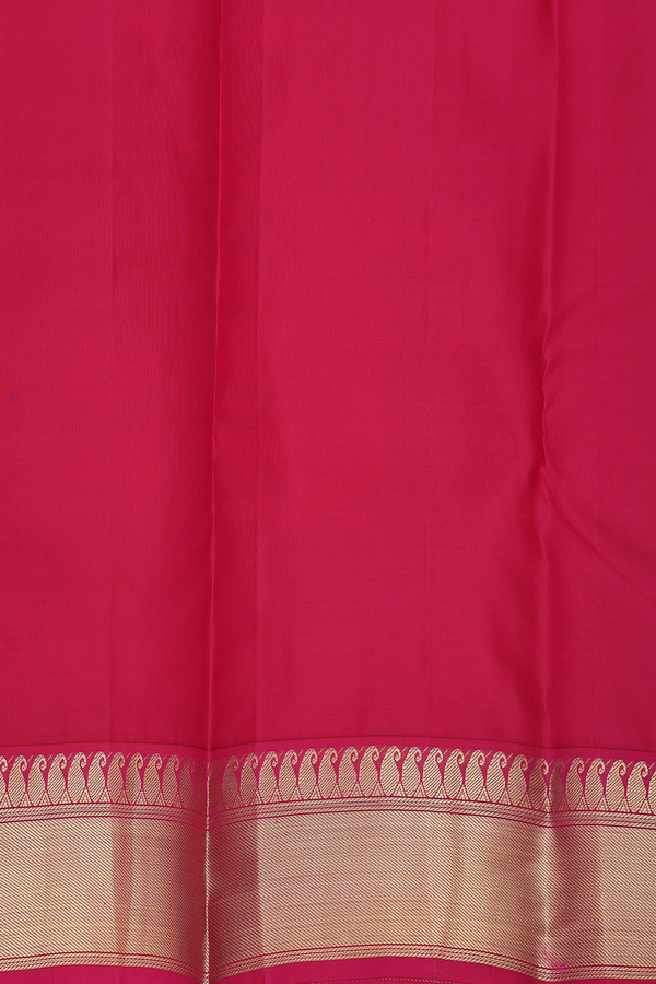 Kanchipuram Silk Saree In Golden Yellow With Paisley Buttas